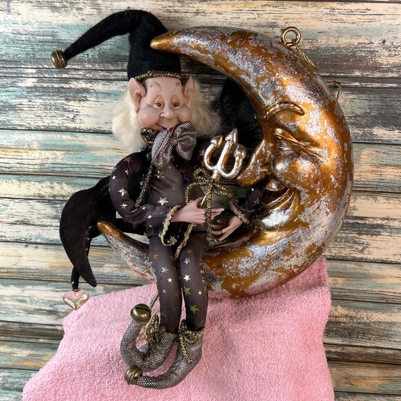 Mark Roberts Other - Rare Mark Roberts Winged Moon Devil Fairy Halloween Jester Crescent Moon Decor